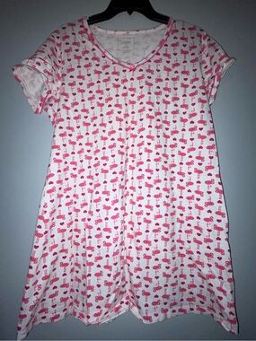 🦩Woman’s Pink Flamingo Short-Sleeve Nightgown